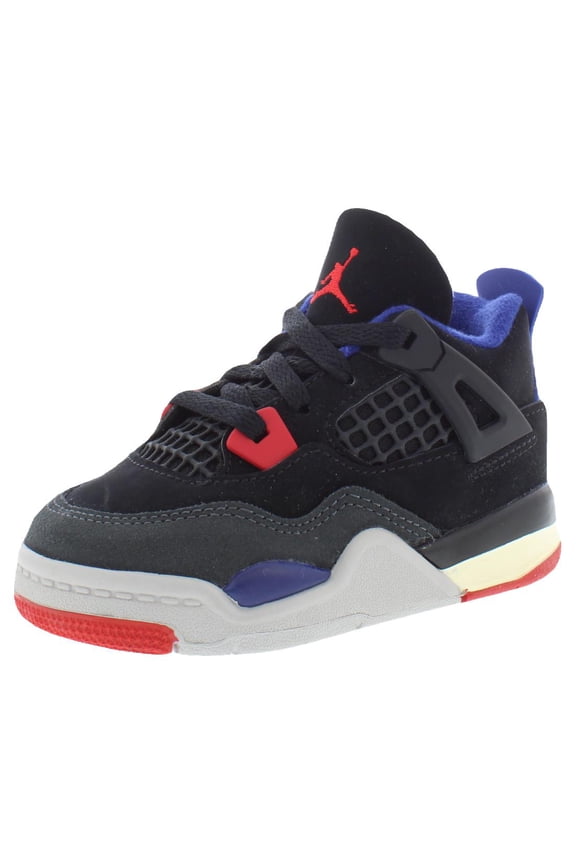 Jordan 4 Retro Original Infant/Toddler Shoes Size 5, Color: Black/Fire Red/Deep Royal Blue