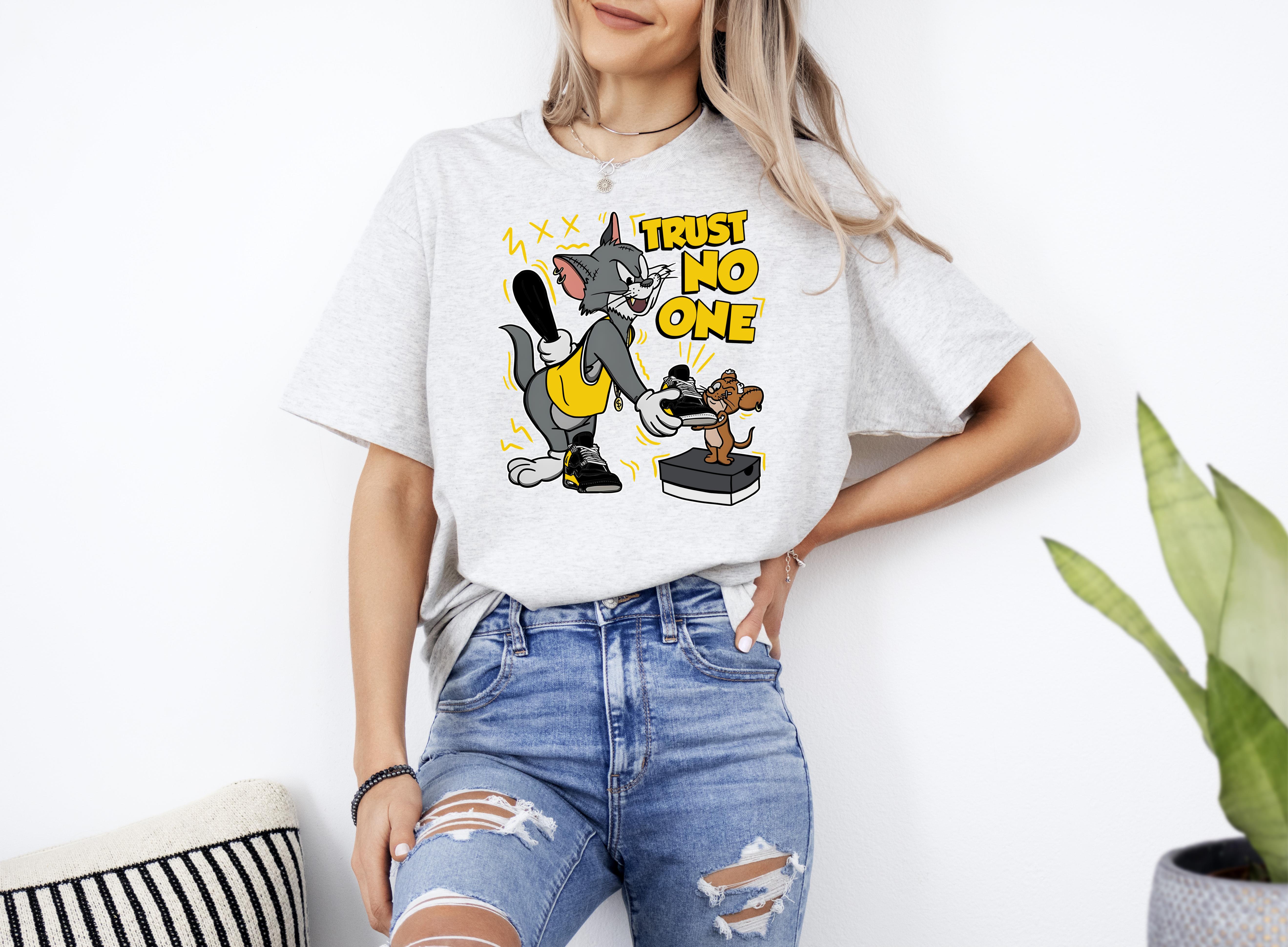 Jordan 4 Thunder Unisex Shirt, Kid, Toddles Trust No One Cat And Mouse