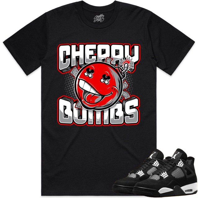 Jordan 4 White Thunder 4s Shirt to Match RED CHERRY BOMBS