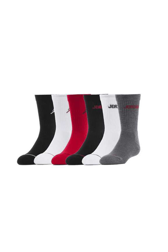 6 Pack Kids Crew Socks Size 9-11 ( Shoe Size 5Y-7Y)