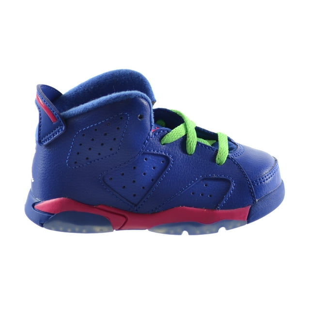 Jordan 6 Retro (BT) Baby Toddlers Basketball Shoes Gym Royal-White-Pink-Green 384667-439