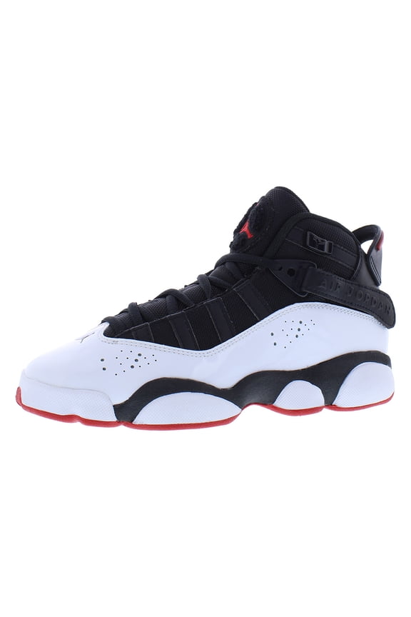 Jordan 6 Rings Leather GS Boys Shoes Size 6, Color: Black/University Red/White