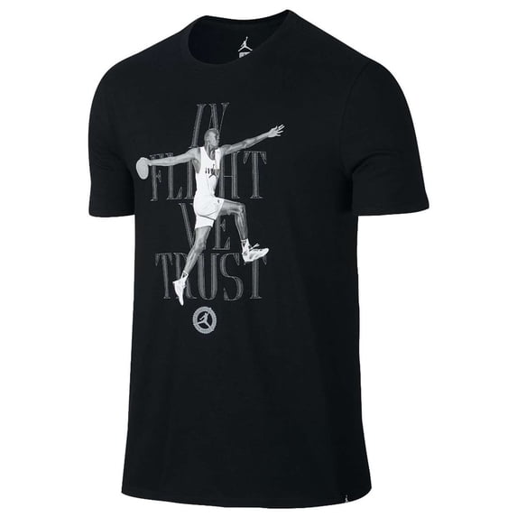 Jordan 7 "In Flight We Trust" Men's Sportswear Casual T-Shirt Black/White 850423-010