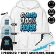Jordan 9 Powder Blue Hoodie Lucky Hustle, In Light Blue To Match