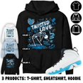 Jordan 9 Powder Blue Hoodie, Twisted Love, Shirt In Light Blue To Match