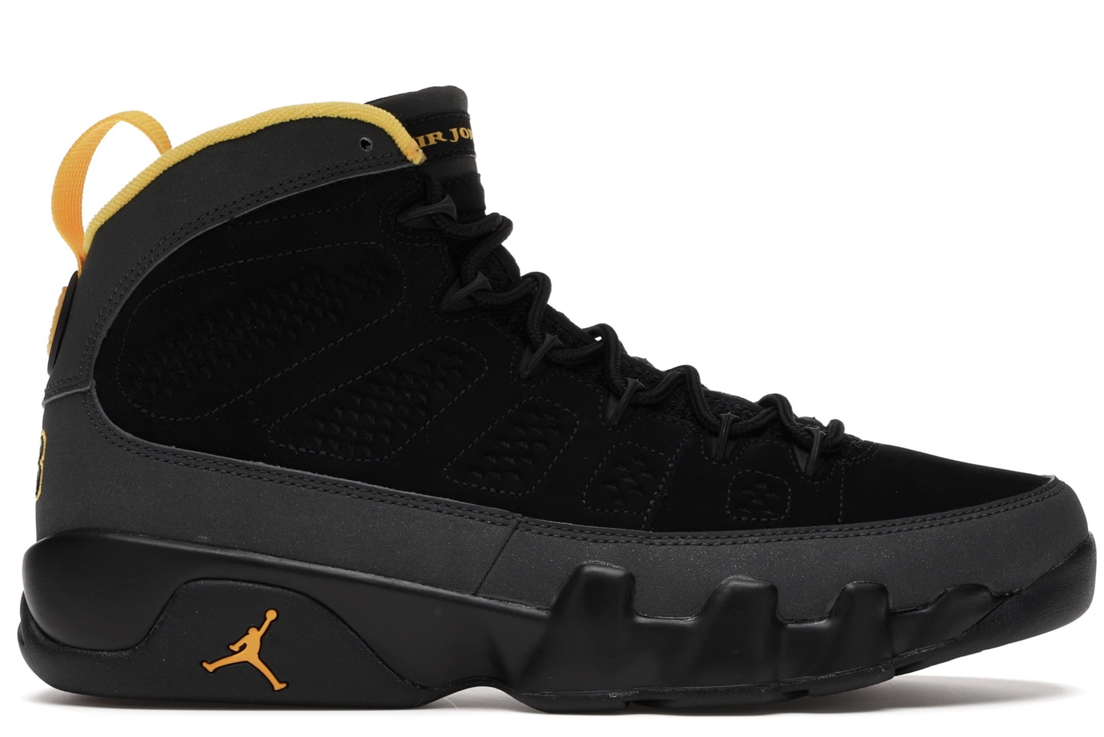 Jordan 9 Retro Dark Charcoal University Gold Mens Style Ct8019070