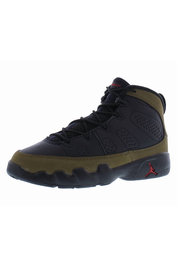 Little Kid's Jordan 9 Retro Black/True Red-Light Olive (401811 030) - 3