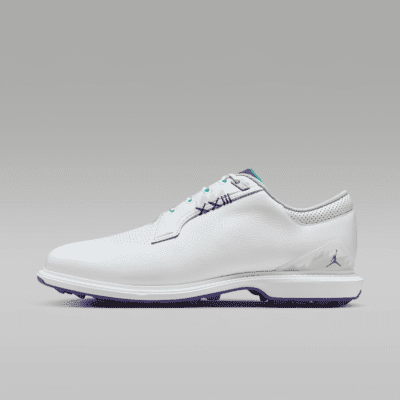Jordan ADG 5 Men's size 12 Wide White Purple Leather Golf Shoes FQ7874 100