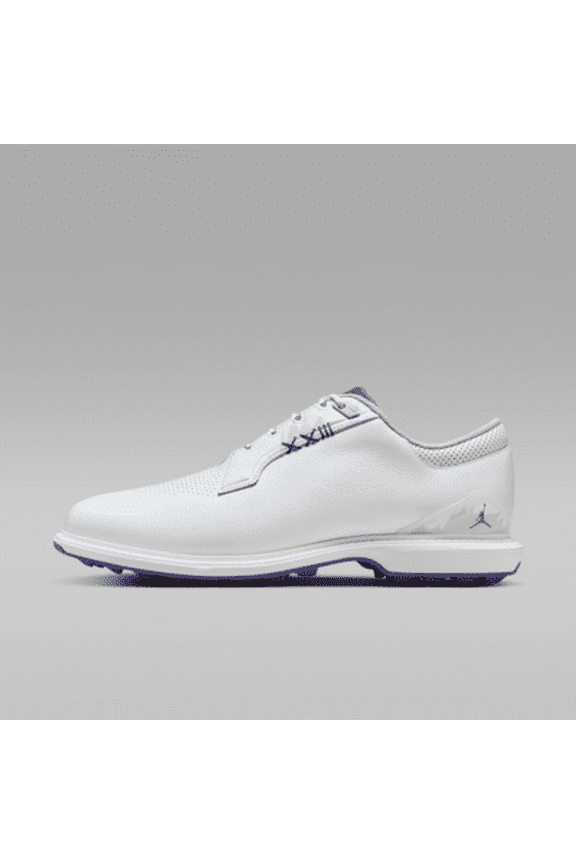 Jordan ADG 5 Men's size 9 Wide White Purple Leather Golf Shoes FQ7874 100