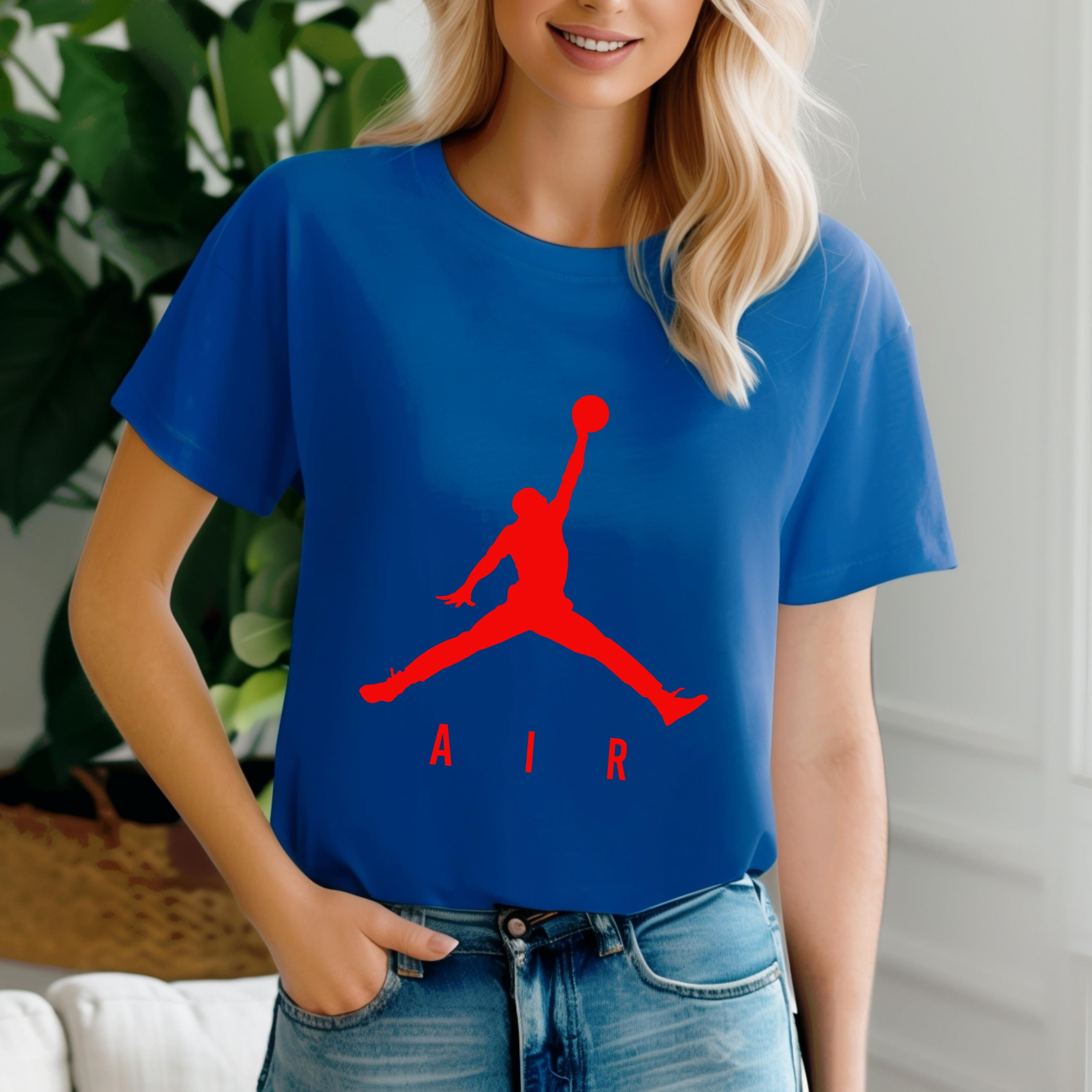 Jordan AIR RED Logo T shirt Air Jordan Shirt 6 Sizes S 6XL Fast Ship The unisex soft style t shirt comfortable material. Walmart