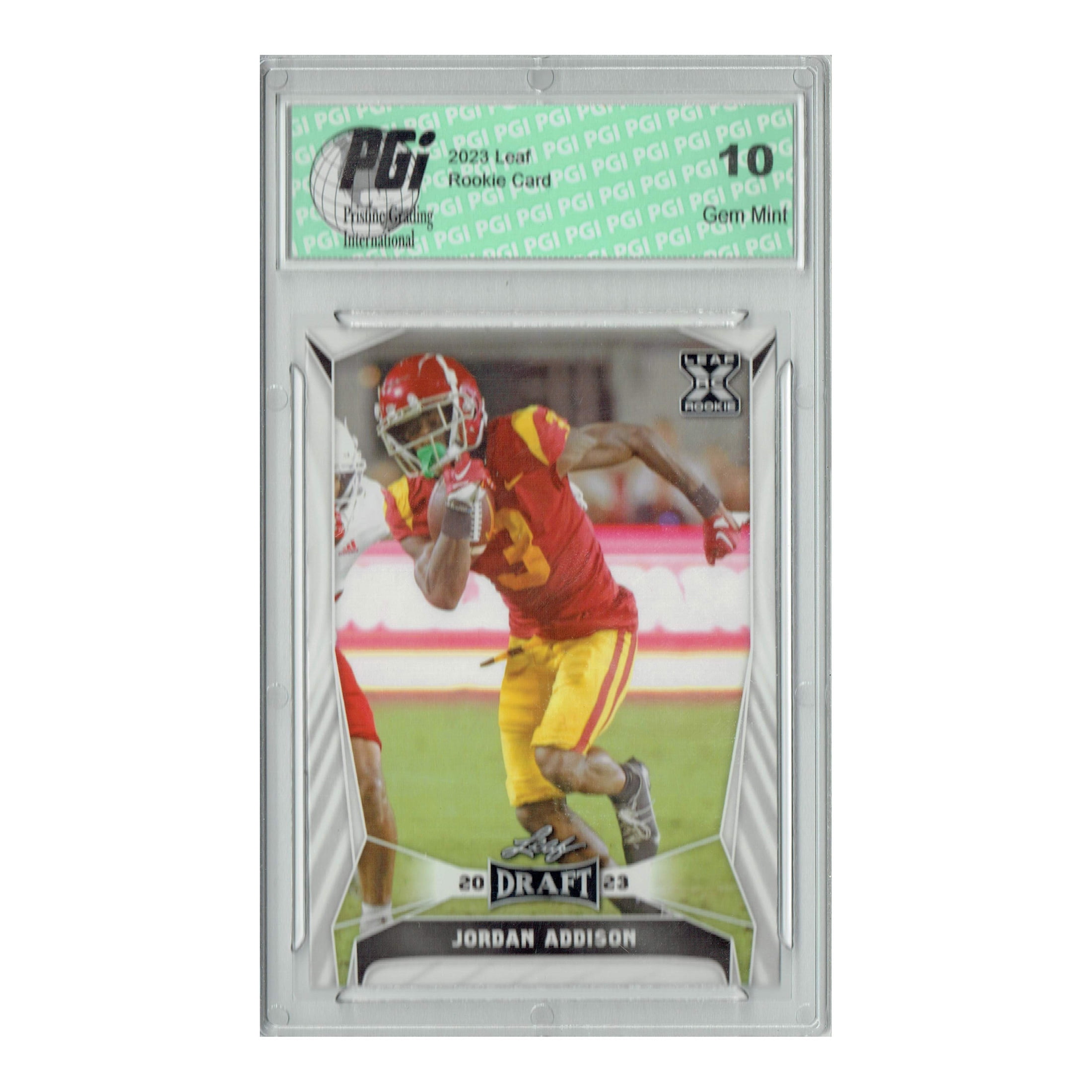 Jordan Addison 2023 Leaf Football #56 Rookie Card PGI 10
