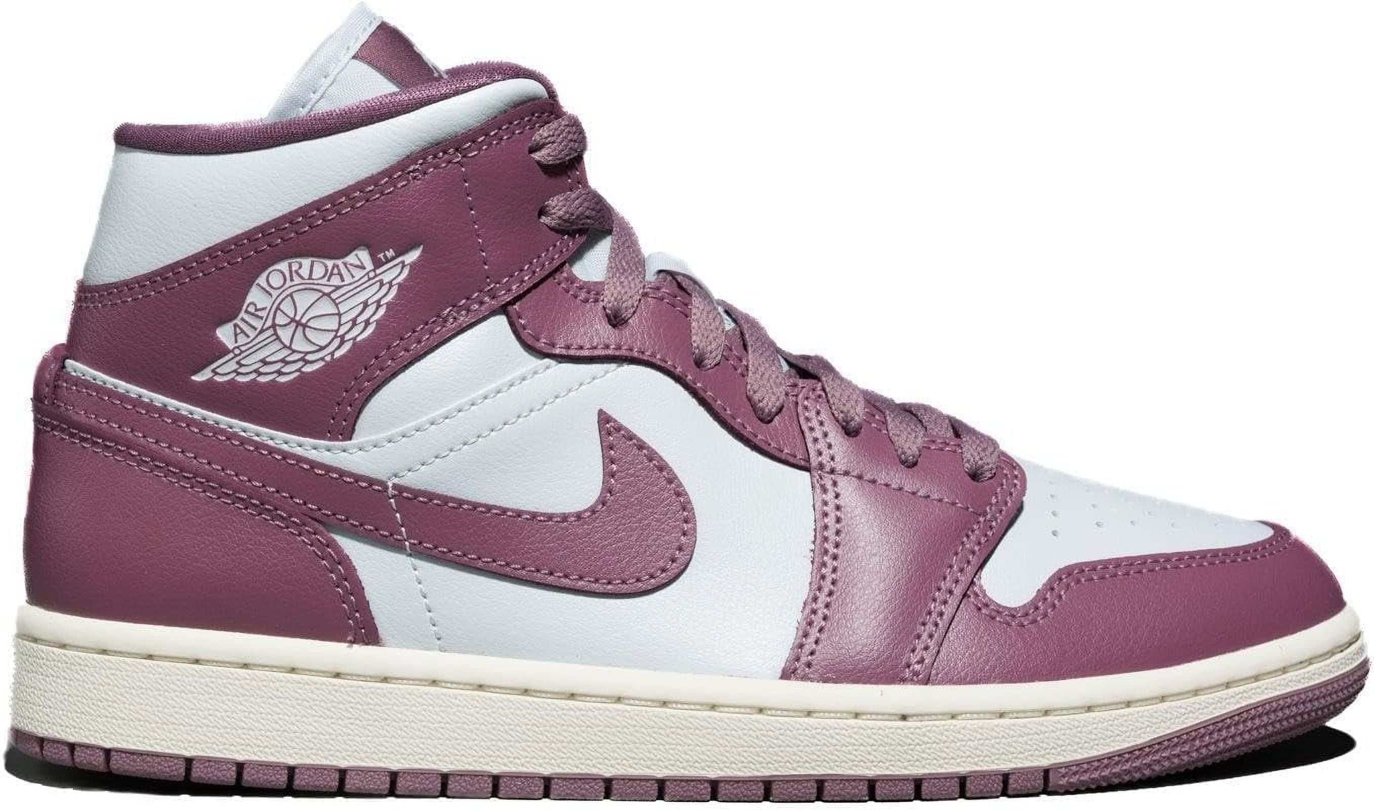 Jordan Air 1 Mid Women's Sneakers, Pure Platinum & Mauve