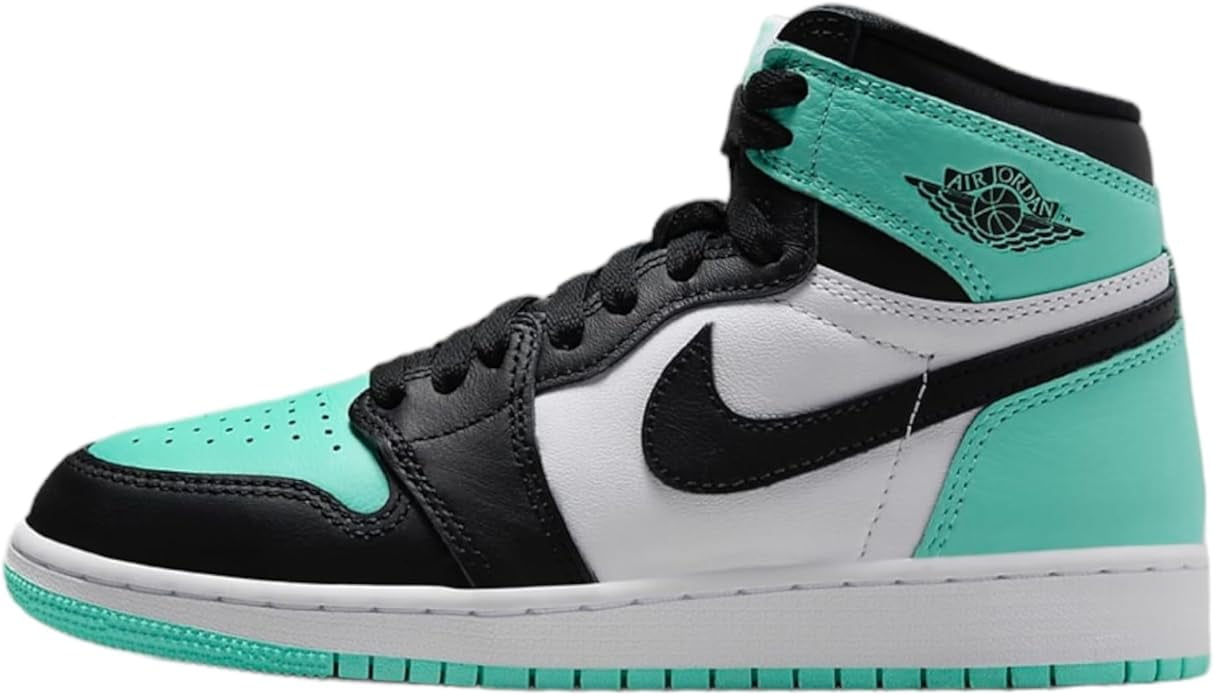 Jordan Air 1 Retro High OG Grade School Shoes White Black Green Glow FD1437 130 Size 5y Walmart