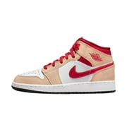 Air Jordan 1 Mid GS Unisex Casual & Dress Shoes, White, Kids 4.5