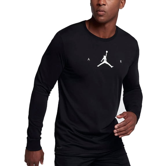 Jordan Air Jumpman Men's Longsleeve Basketball T-Shirt Black/White 878386-010