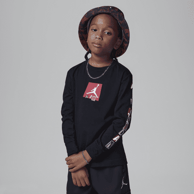Jordan Air Stacked Long Sleeve Tee Little Kids T Shirt Color Black Size 5 Walmart