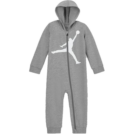 Jordan Baby Boy's HBR Jumpman Hooded Coverall Infant Carbon Heather 3 Months Infant