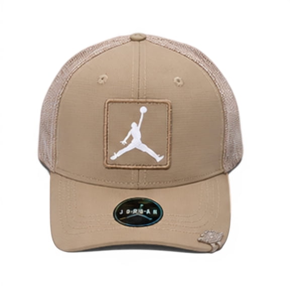Jordan Beige Mesh Trucker Snapback Hat Adjustable Unisex Cap