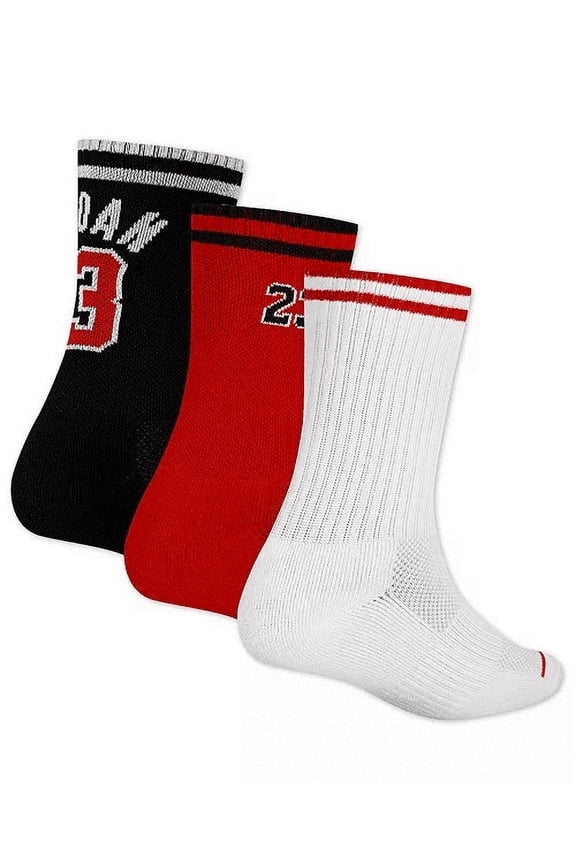 Jordan Big Boys 3-Pack Varsity Jersey Crew Socks Size 9-11