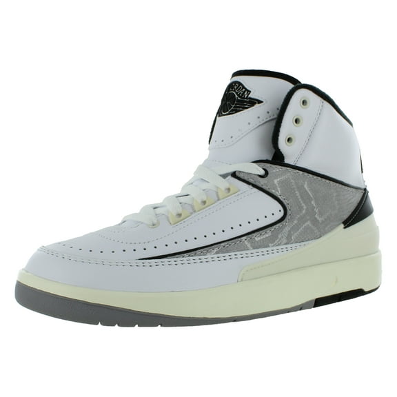 Jordan Big Kid's Jordan 2 Retro "Python" Athletic Shoes, White/Fire Red-Black-Sail, 7