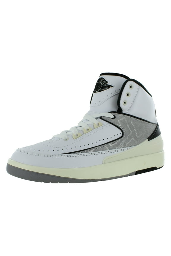 Jordan Big Kid's Jordan 2 Retro "Python" Athletic Shoes, White/Fire Red-Black-Sail, 7