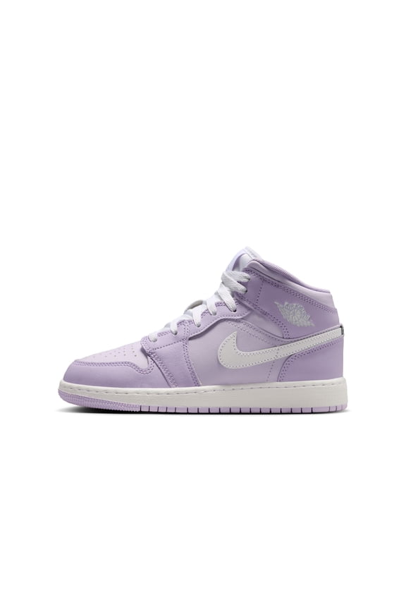 Big Kid's Jordan 1 Mid Violet Mist/White-Barely Grape (DQ8423 502) - 5