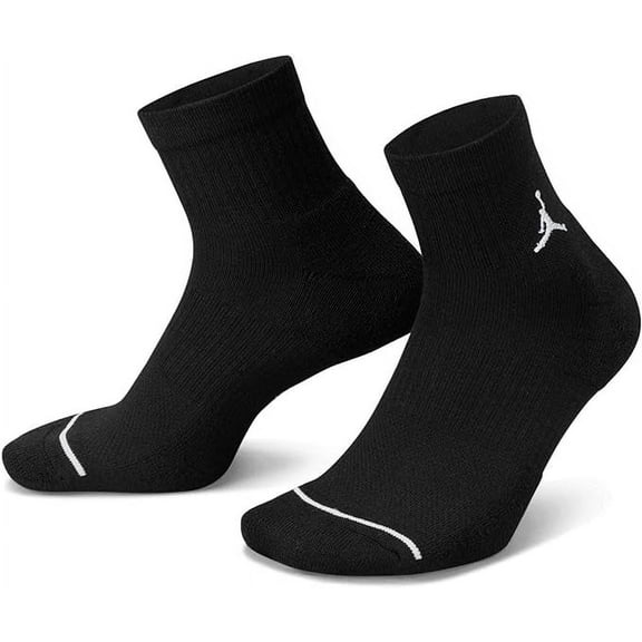 Jordan Black Everyday Unisex Ankle Socks (3 Pair) - L
