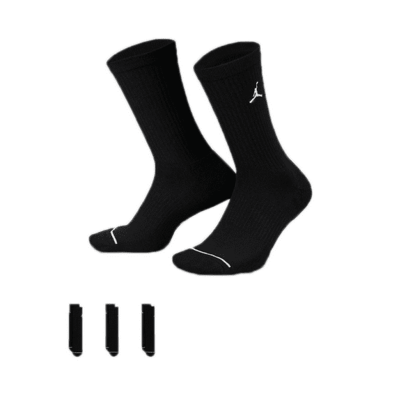 Nike Jordan Crew 3-Pack Socks Black DX9632-010 Men's Size L