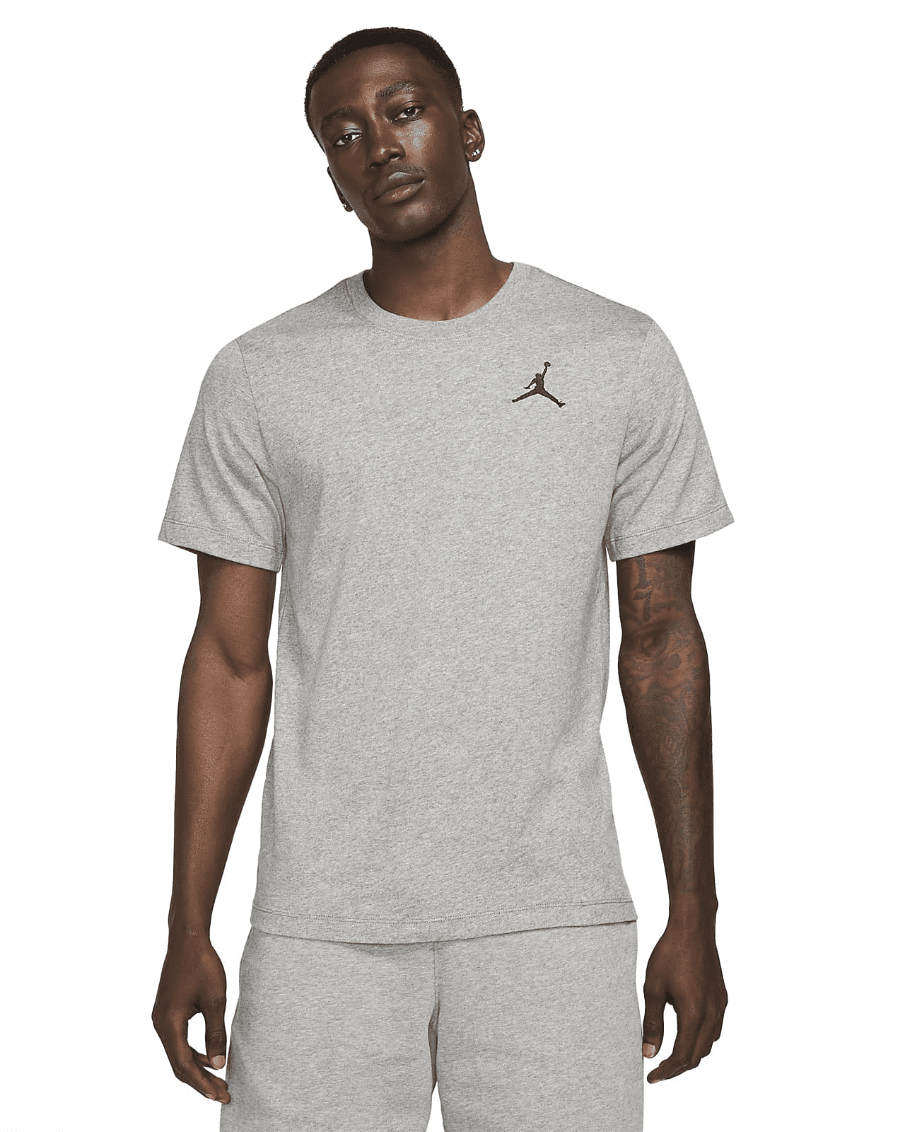 ジョーダン メンズ Tシャツ Jordan Jumpman Embroidered T-Shirt - Carbon Heather/Black Jordan - Brandclub - Jordan Carbon Heather/Black Jumpman T-Shirt - M