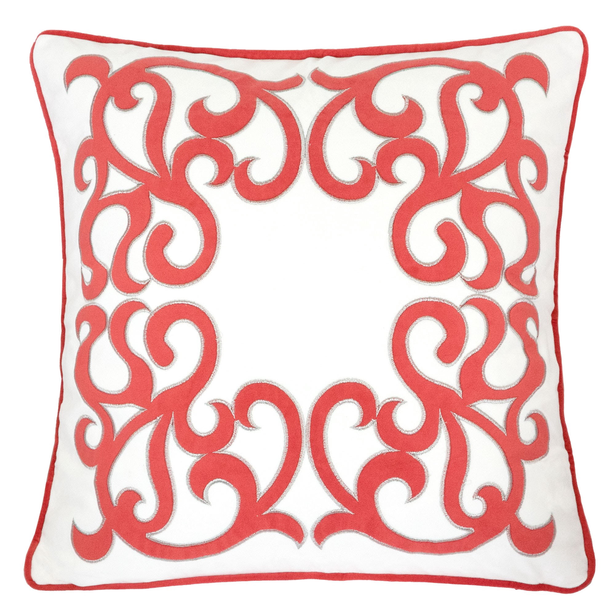 Jordan Coral Geometric Polyester 20 in. x 20 in. Throw Pillow