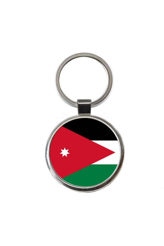 Jordan Country Flag Metal Round Keychain