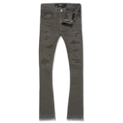 Jordan Craig Boys Stacked Fit Denim with Shreds Jeans Charcoal