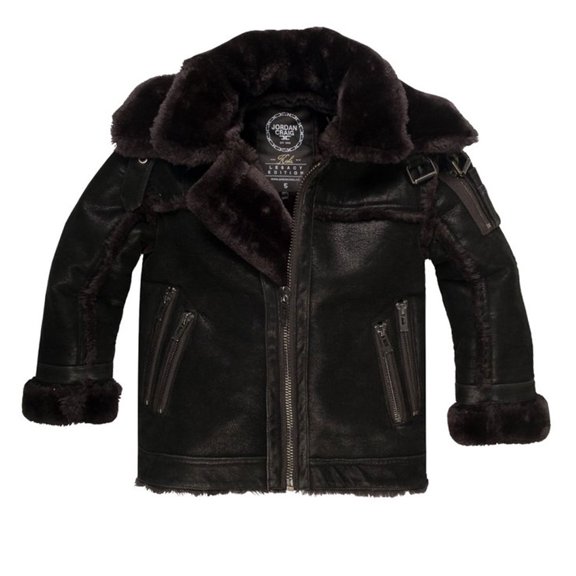 Jordan Craig Double Collar Calagary Shearling Men's Jacket Black 91313aa-black