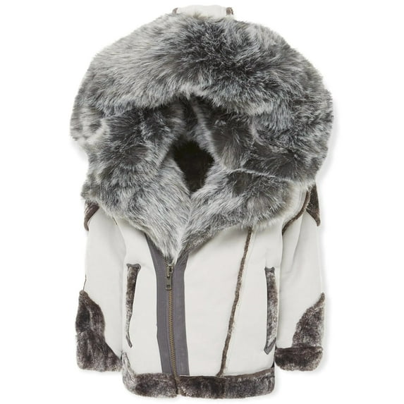 Jordan Craig Kids EL Jefe Shearling Moto Jacket (Light Grey)
