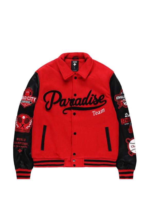 Men Chicago Varsity Jacket (Red)
