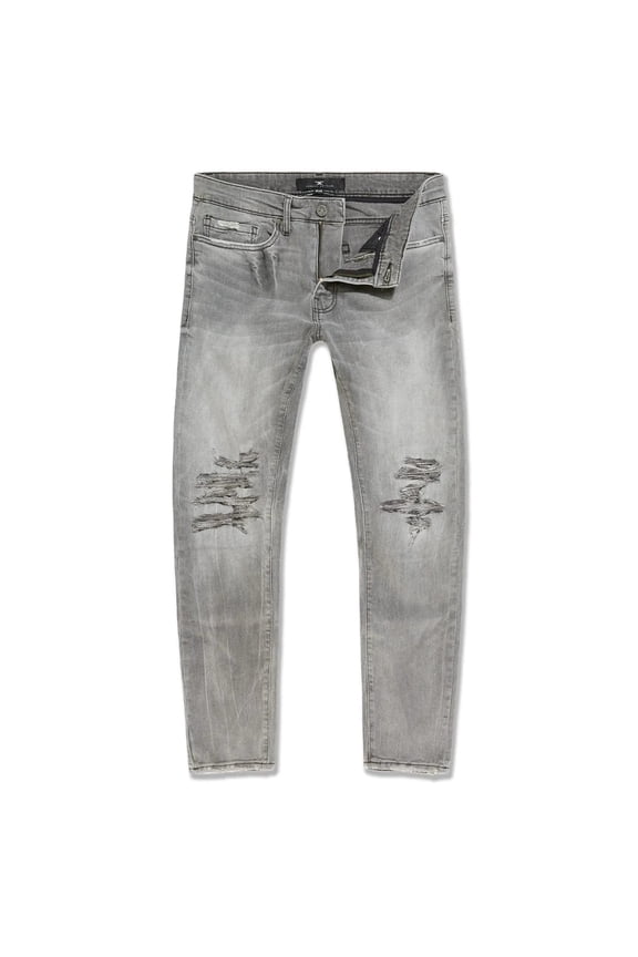 Men Collins Fordham Denim Shreds on Knees Jeans (Smoked Grey)