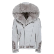 Jordan Craig Men El Jefe Shearling Moto Jackets Artic Wolf
