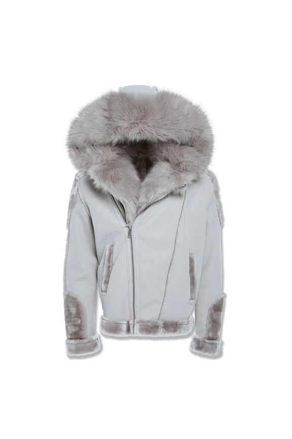 Men El Jefe Shearling Moto Jackets (Artic Wolf)