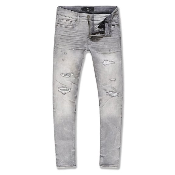 Jordan Craig Men Sean Fit with Shreds Jeans (Cement Wash)