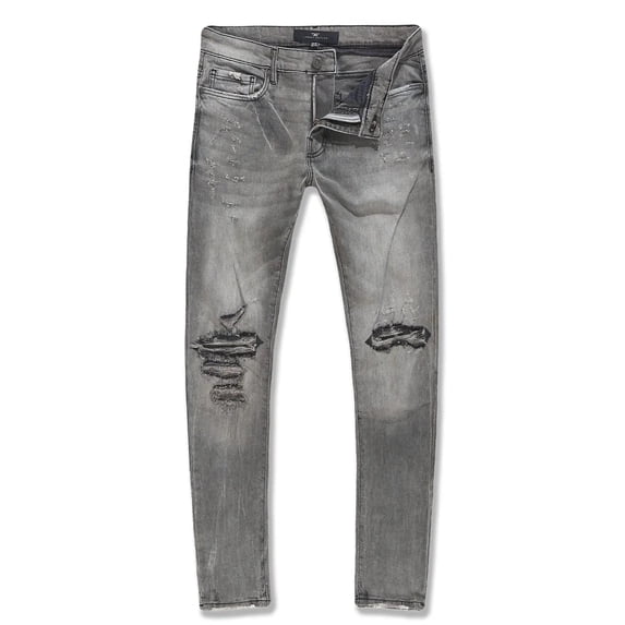 Jordan Craig Men Sean Knee Shreds Jeans (Smoked Grey)