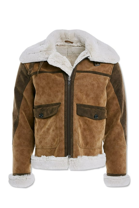 Men Vienna Fur Bomber Jackets (Brown)