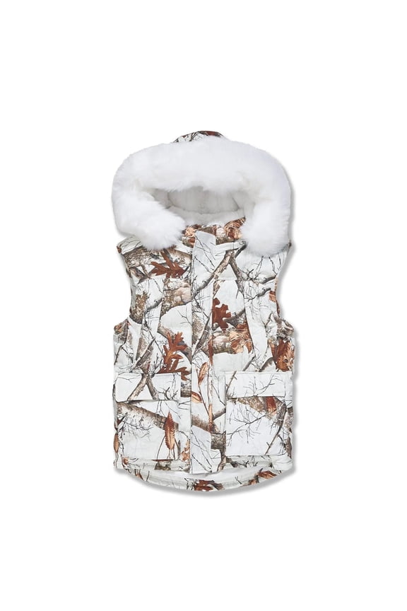 Men Yukon Fur Lined Vest (Snow Camo)