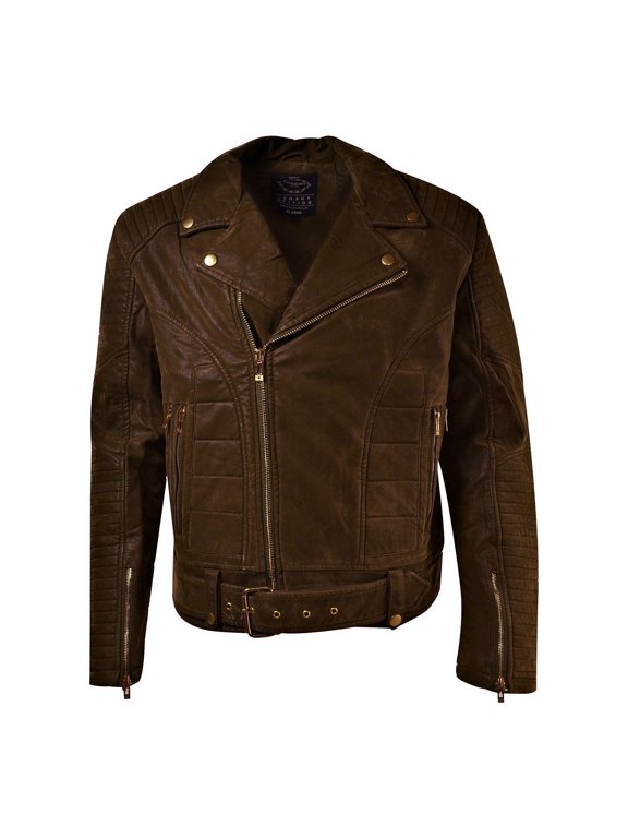 Suede Biker Men's Moto Jacket Espresso Brown 91294-espresso