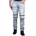 thumbnail image 1 of men's slim straight aaron jeans with zipper trim from jordan craig, 1 of 2