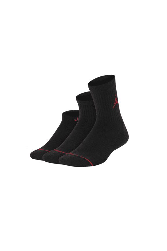 Cushioned Waterfall 3 Pack Socks Crew/Ankle/No Show Boys Shoe Size 7C-10C