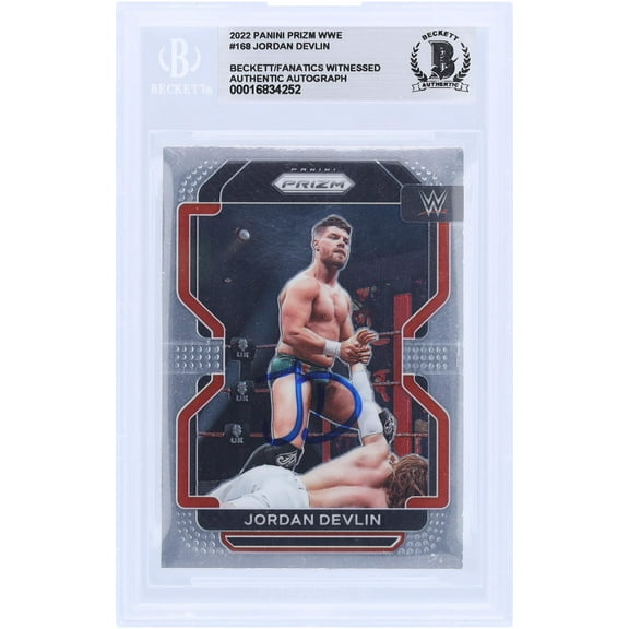 Jordan Devlin WWE Autographed 2022 Panini Prizm #168 Beckett Fanatics Witnessed Authenticated Card - Fanatics Authentic Certified