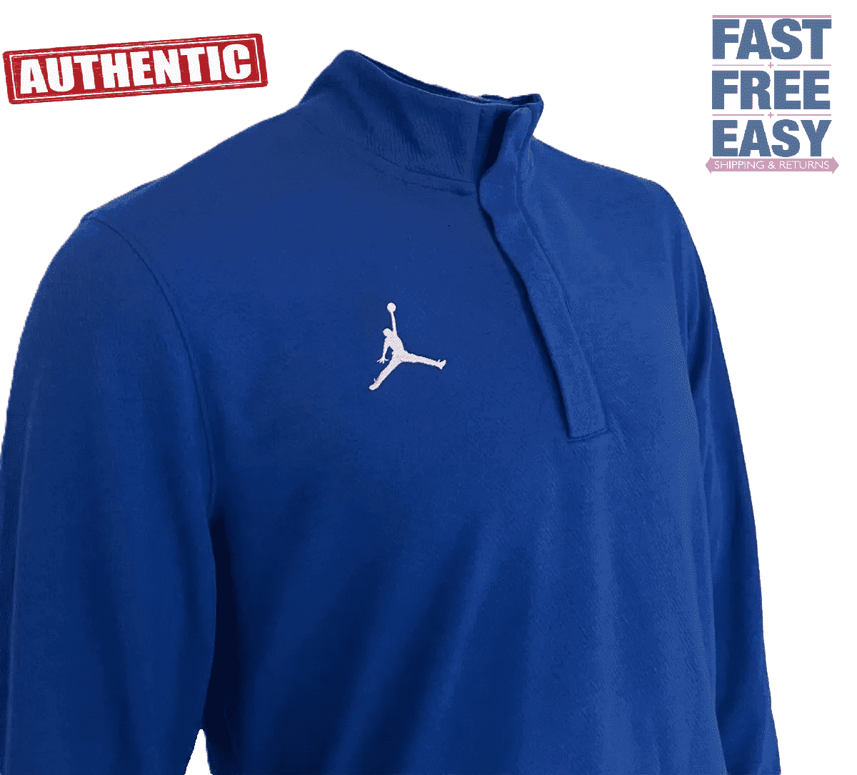 Jordan Dri-Fit Half Zip Up Top ROYAL BLUE Gym Golf Mens Nike