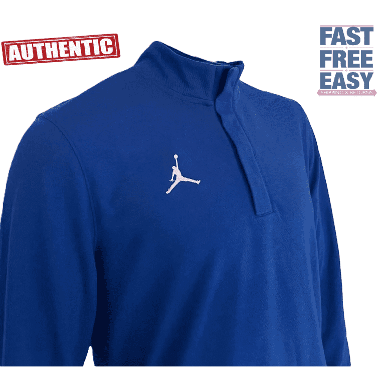 Jordan Dri-Fit Half Zip Up Top ROYAL BLUE Gym Golf Mens Nike and
