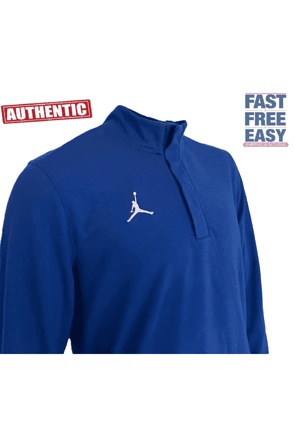 Dri-Fit Half Zip Up Top ROYAL BLUE Gym Golf Mens Nike and Jordan Knit- DQ7913