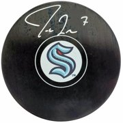 Jordan Eberle Autographed Official Seattle Kraken Logo Hockey Puck Fanatics Holo 200454